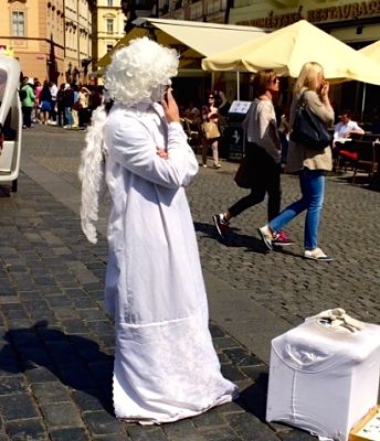 Even angels smoke in Prague!