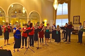 Flute choir performing for April Clayton and Chase Kimball's wedding